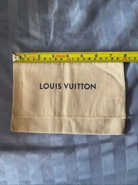 Louis Vuitton Beige Pouch with Navy Logo